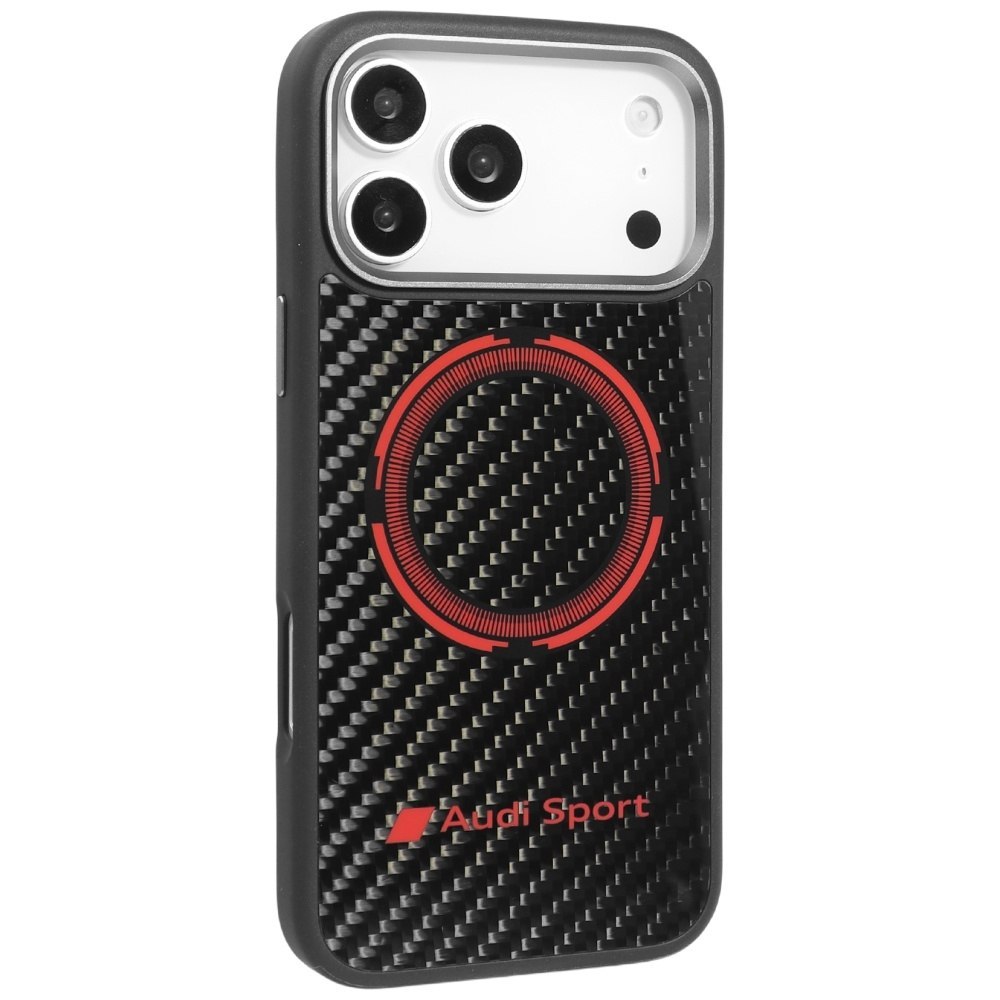 Etui Audi RSQ Carbon Fiber Sport Red Circle MagSafe do iPhone 17 Pro Max